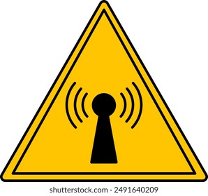 Yellow Sign Non-Ionizing Radiation. Vector Icon. Warning Sign. Healthcare and Medicine Concept