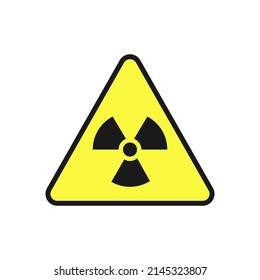 Yellow sign of radiation hazard. Sign radiation in yellow triangle. Isolated vector symbol on white background.