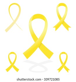 yellow sign ribbon cancer symbol