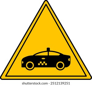 Yellow Sign Taxi Parking. Road Sign. Vector Icons