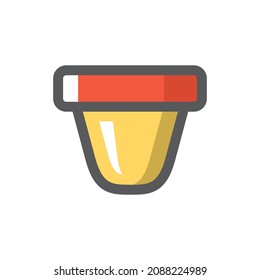 Yellow Signal Light Vector icon Cartoon illustration