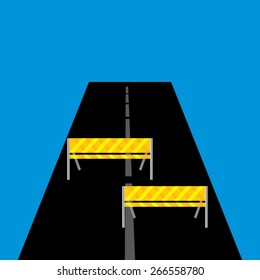 yellow signal with stop barriers yellow signal with stop barriers vector vector