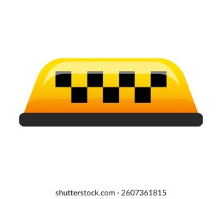 Yellow signs of urban transportation. Taxi service. Taxi car roof sign. Taxi icon.