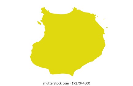 Yellow silhouette of city map of Boa Vista in northern brazil on white background