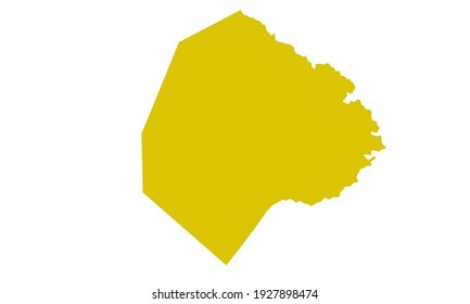 Yellow silhouette of city map of Buenos Aires in Argentina on white background