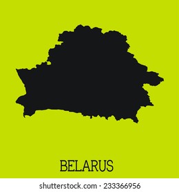 Yellow Silhouette of the Country Belarus