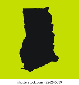 Yellow Silhouette of the Country Ghana