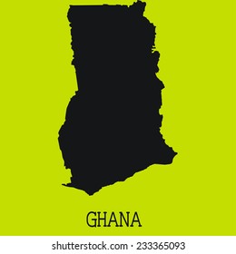 Yellow Silhouette of the Country Ghana