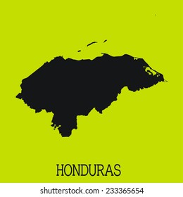 Yellow Silhouette of the Country Honduras