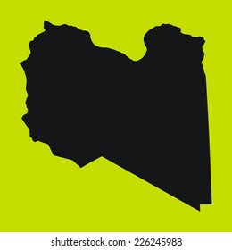 Yellow Silhouette of the Country Libya