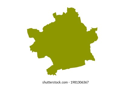 Yellow silhouette of Erfurt city map in Germany