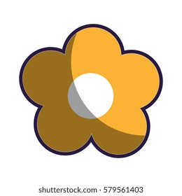 yellow silhouette figure flower icon floral