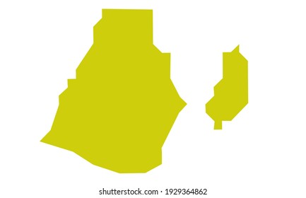 Yellow Silhouette Of Ikeja City Map In Nigeria On White Background