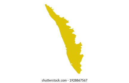 Yellow Silhouette Kerala State Map India Stock Vector (Royalty Free ...