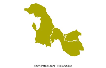 Silueta amarilla del mapa de la ciudad de Thane en India