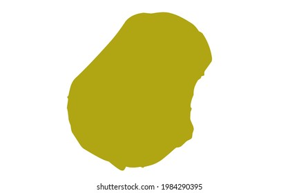 Yellow silhouette map of the country Nauru in Oceania