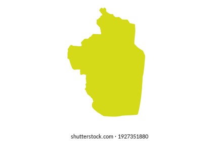 Yellow silhouette of map of Riyadh city in saudi arabia on white background