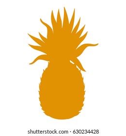 yellow silhouette pineapple fruit tropical food image