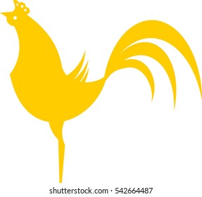 Yellow silhouette of rooster