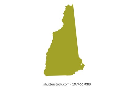 Yellow Silhouette State Map New Hampshire Stock Vector (royalty Free 