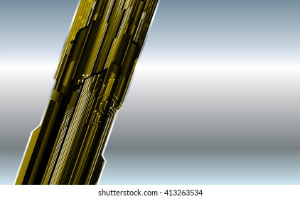 yellow silver abstract hi speed internet technology background illustration. eye scan virus computer. motion move. text box. label