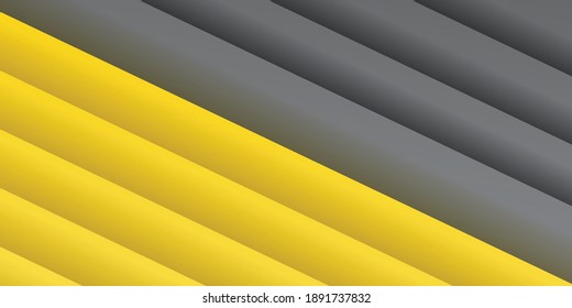 Yellow and silver background with dark grey color composition in abstract. Abstract backgrounds with overlapping rectangle smooth shadow can be used for your ad banners, Sale banner template