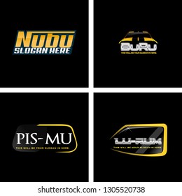 yellow silver black white silhouette car emblem text logo design concept suitable for automotive business repairs service industrial 