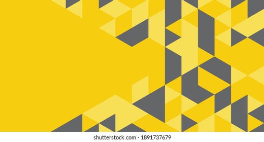 Yellow   silver presentation background and modern corporate concept  Yellow   ultimate gray random polygonal pattern background  2021 color the year