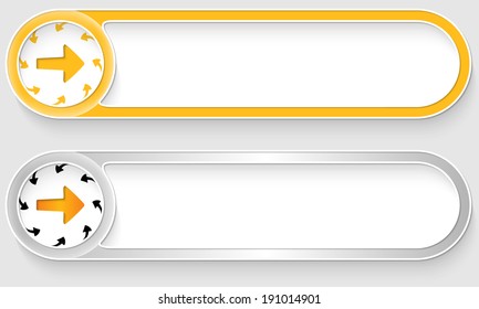 yellow and silver vector abstract buttons with arrow