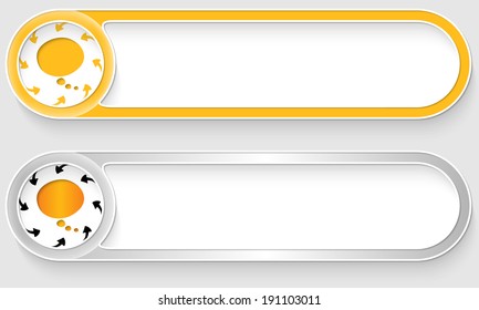 yellow and silver vector abstract buttons with speech bubble