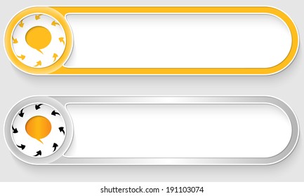 yellow and silver vector abstract buttons with speech bubble