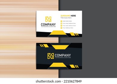 Yellow Simple clean business card template design