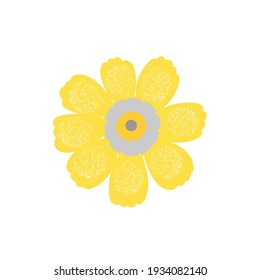 Yellow simple flower. Vector illustration