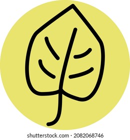 Yellow simple leaf, illustration, vector, on a white background.