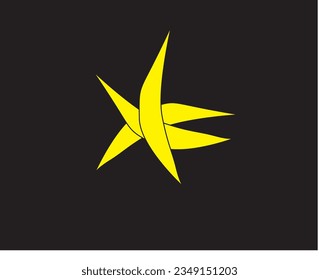 diseño de logotipo amarillo simple con fondo oscuro