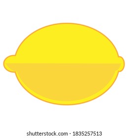 Yellow simplified lemon icon isolated on white background