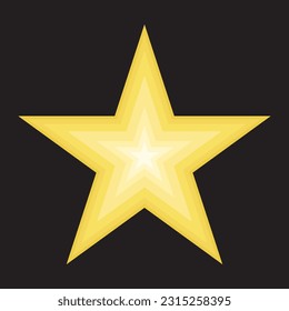 Yellow single star vector isolated on black background. christmas star decoration. Golden xmas star. Customer product rating review flat icon for apps and websites, vector. Star rating.