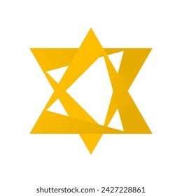 Gelbes sechszackiges sternabstraktes Icon Vektor-Design