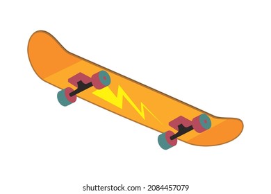 yellow skateboard with ray icon