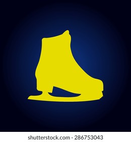 Yellow Skating Icon  on a blue background