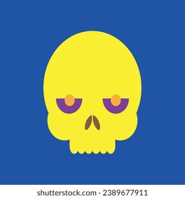 yellow skeleton and purple glasses