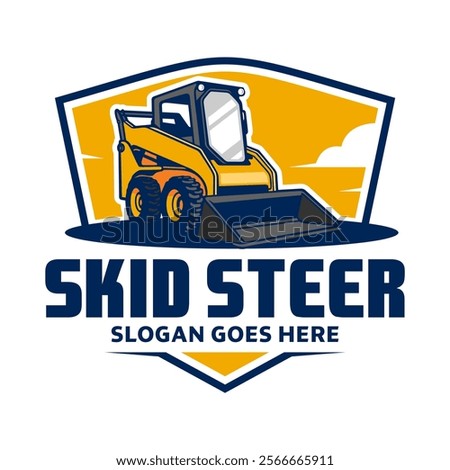 Yellow Skid Steer Logo Construction Vector