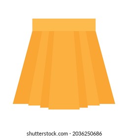 yellow skirt icon on white background