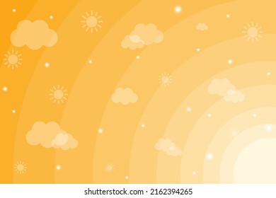 Yellow sky gradient background. Vector illustration.