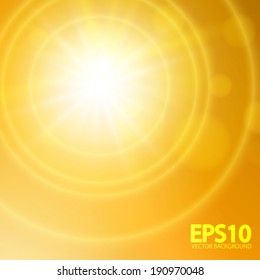 Yellow sky & sun shine abstract background. Vector illustration