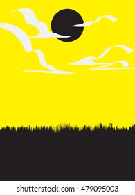 Yellow sky,abstract landscape