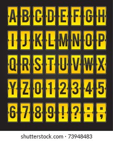 Yellow sleek vector abc flipping panel