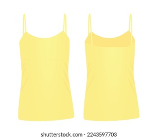 Yellow sleeveless t shirt. vector illustration