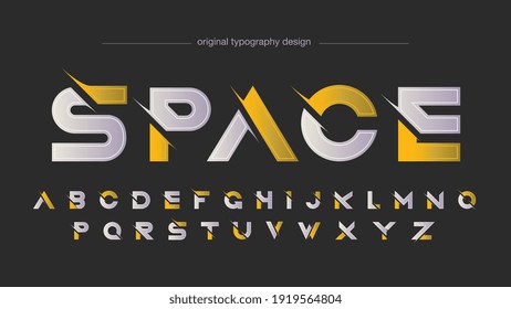 Yellow Sliced Modern Futuristic Typography Text Effect