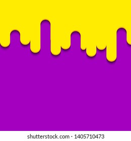 Yellow Slime with paper cut 3d style, for background.